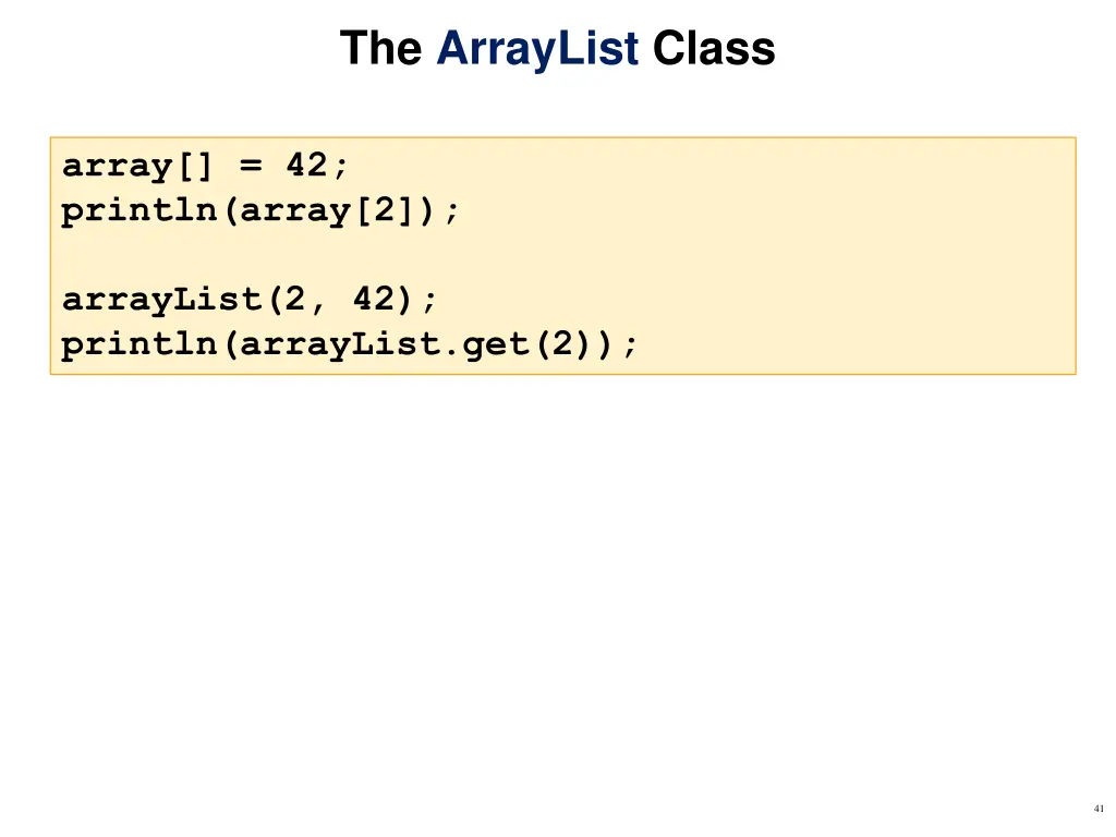 the arraylist class 8