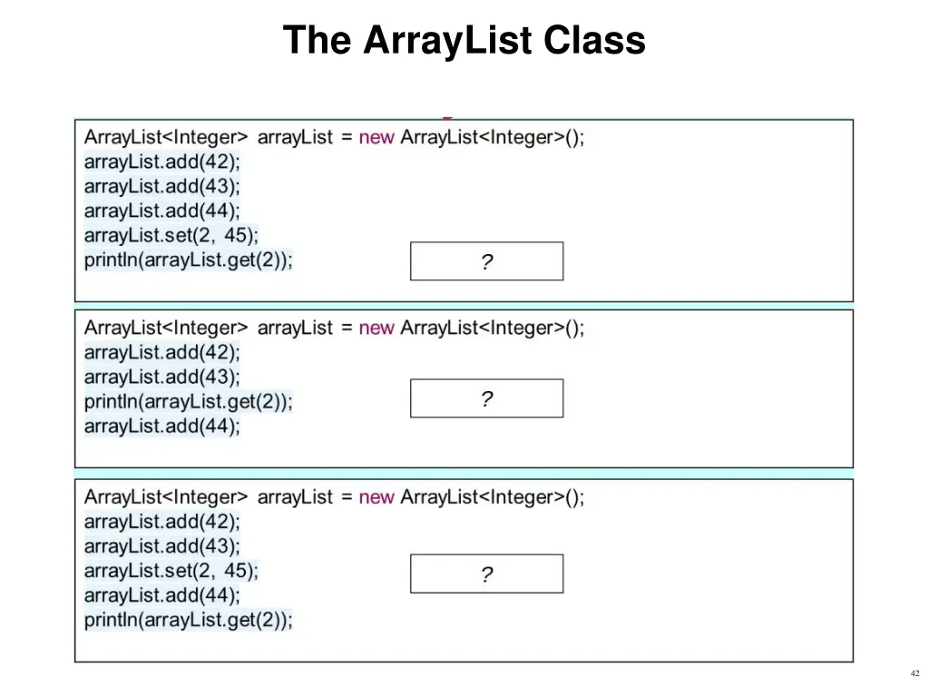the arraylist class 9