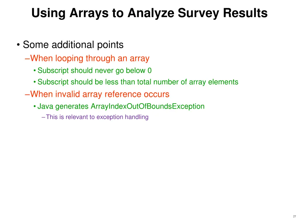 using arrays to analyze survey results 2