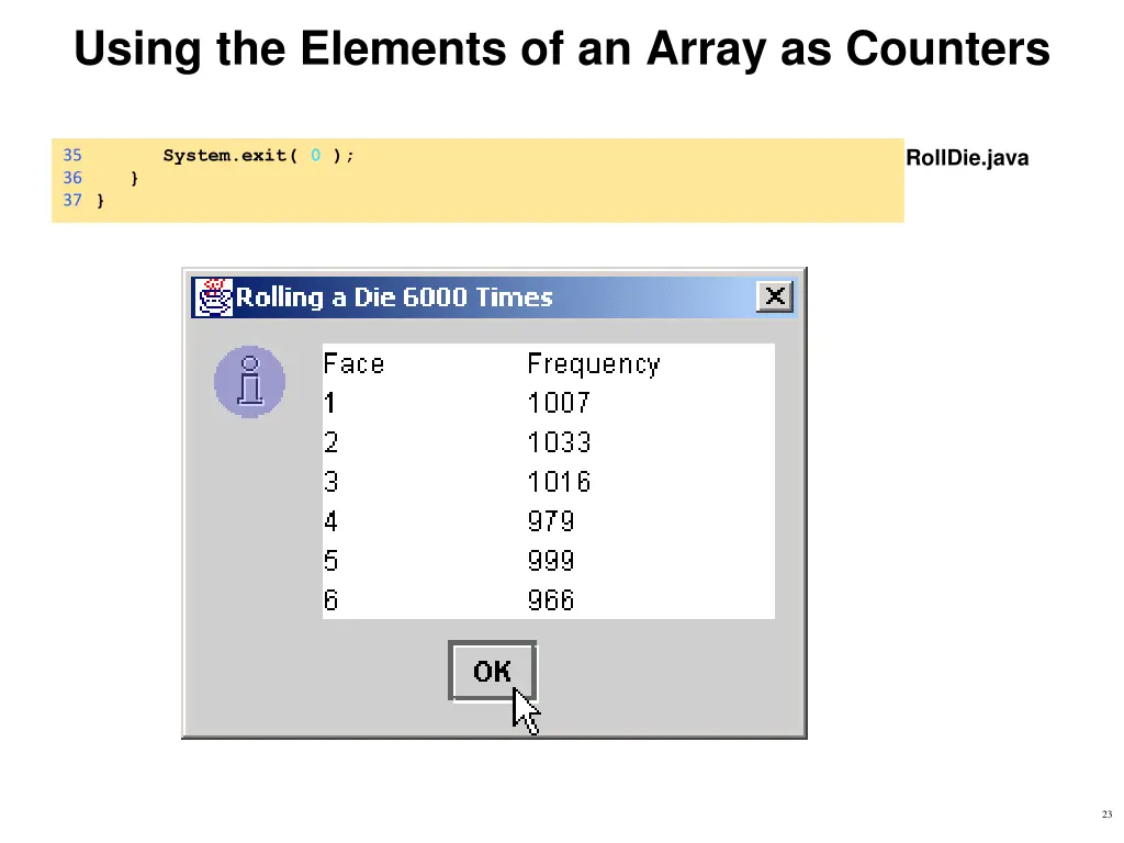 using the elements of an array as counters 1