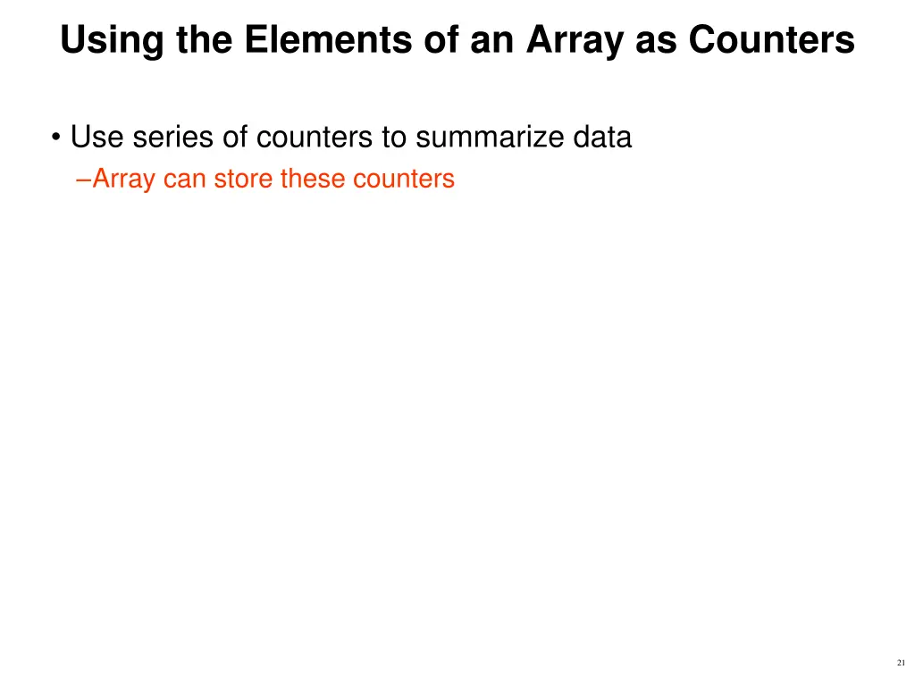 using the elements of an array as counters