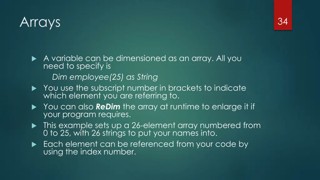 arrays 4