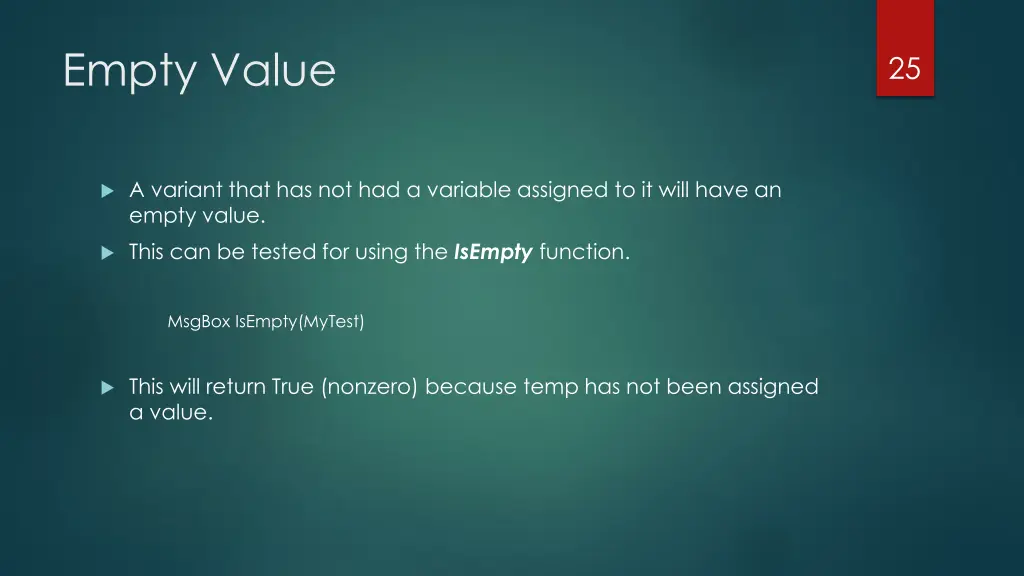 empty value