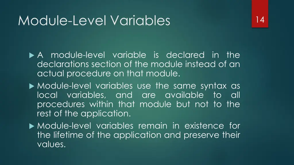 module level variables