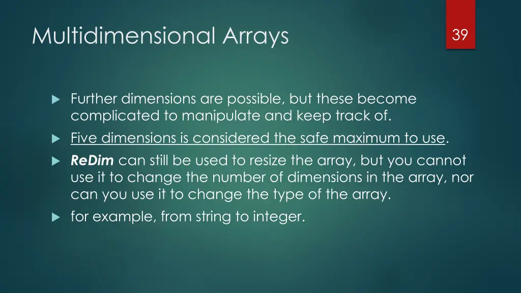 multidimensional arrays 2