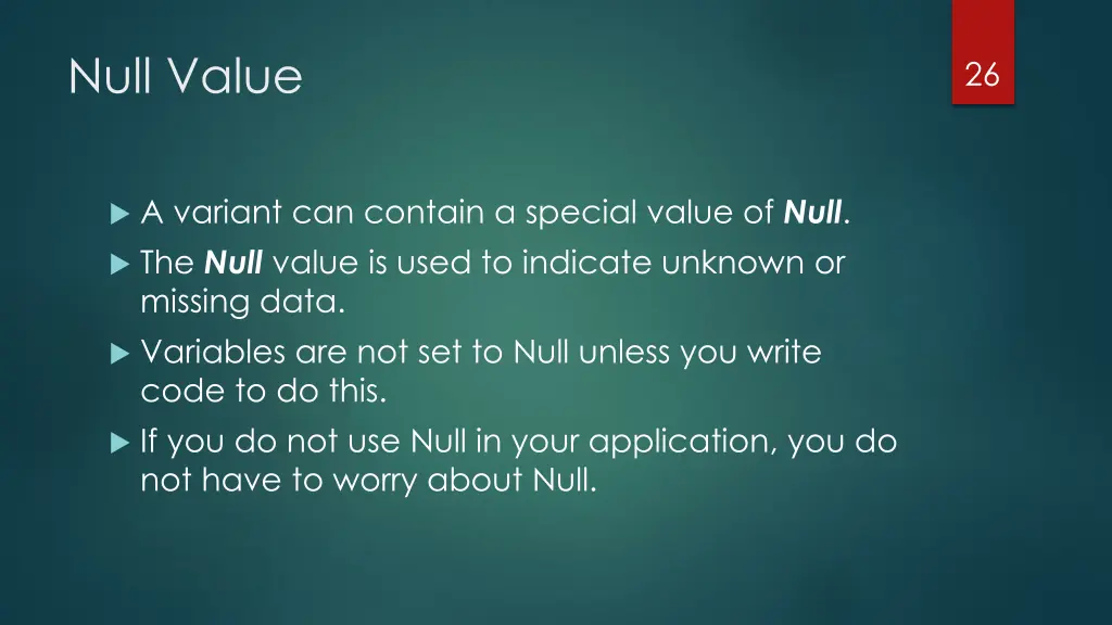 null value