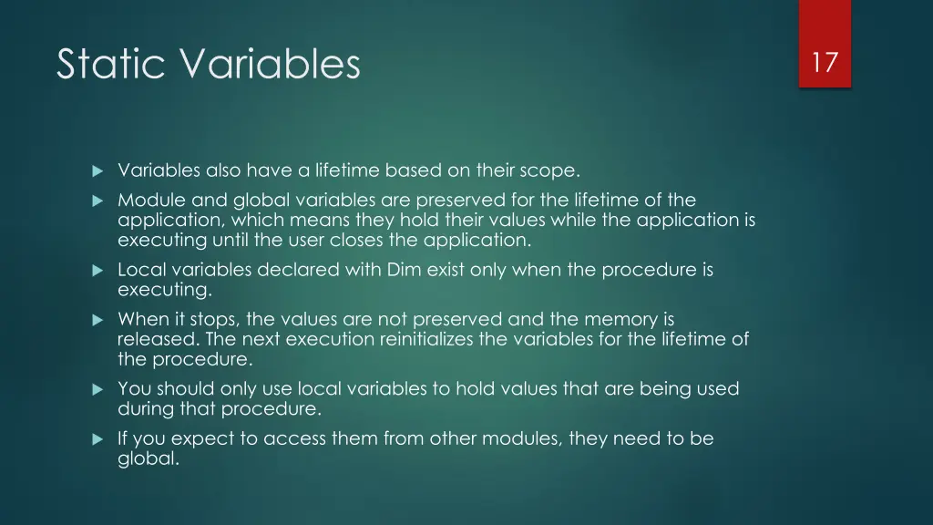 static variables