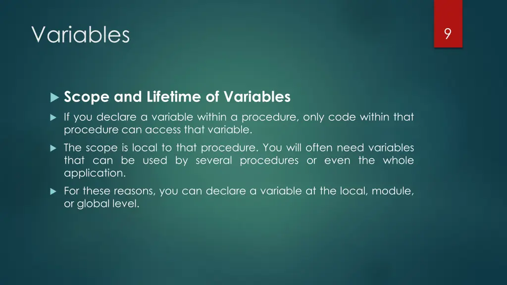 variables 7