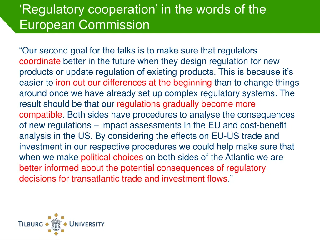 regulatory cooperation in the words
