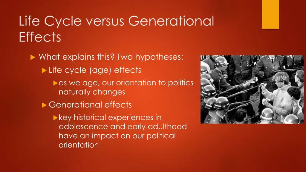 life cycle versus generational effects