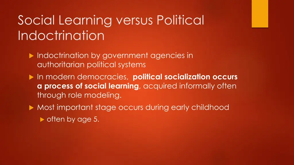 social learning versus political indoctrination