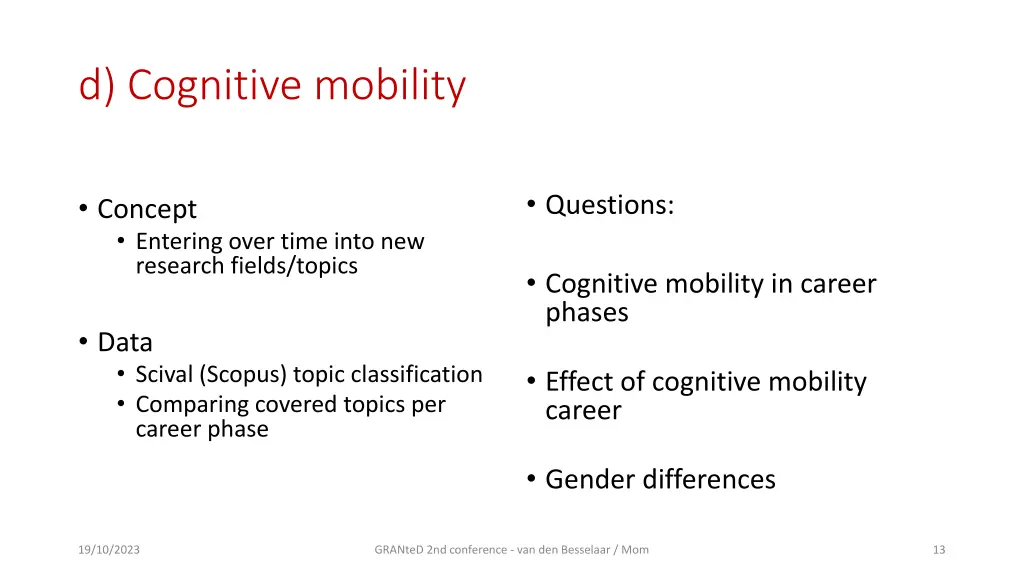 d cognitive mobility