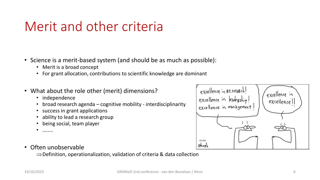 merit and other criteria