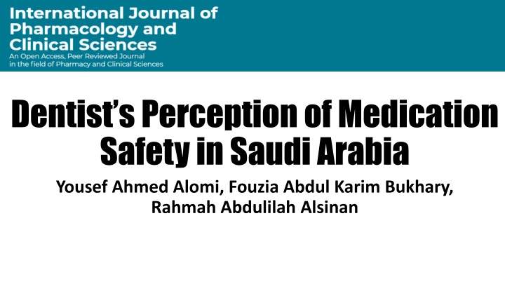 dentist s perception of medication safety