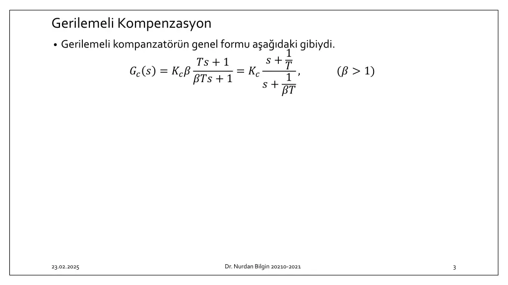 gerilemeli kompenzasyon