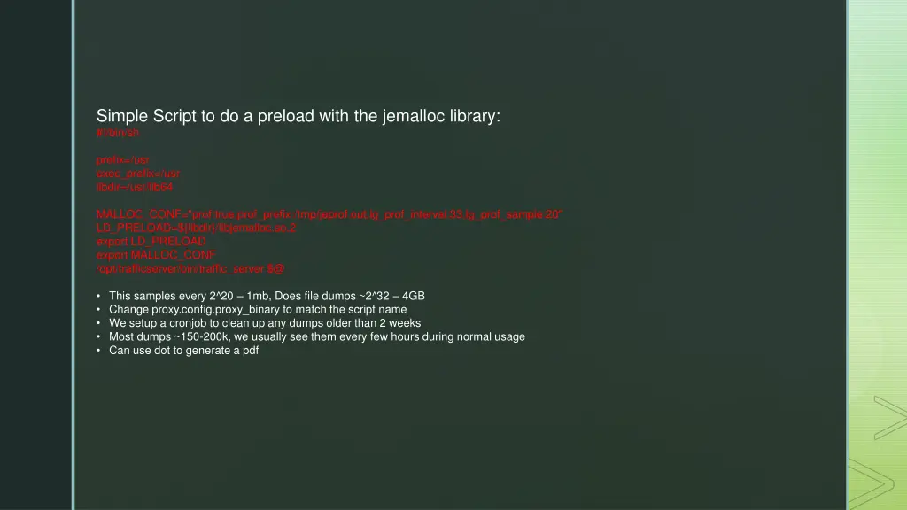 simple script to do a preload with the jemalloc