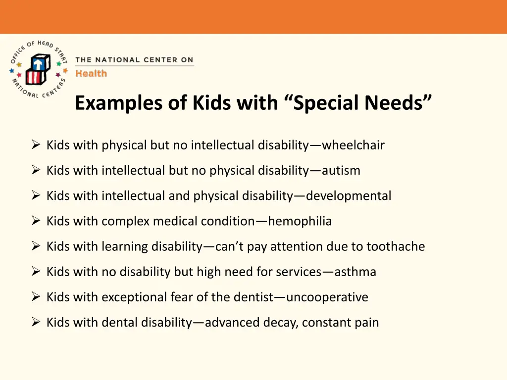 examples of kids with special n eeds