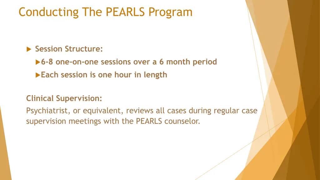 conducting the pearls program