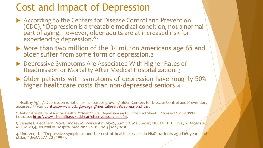 cost and impact of depression