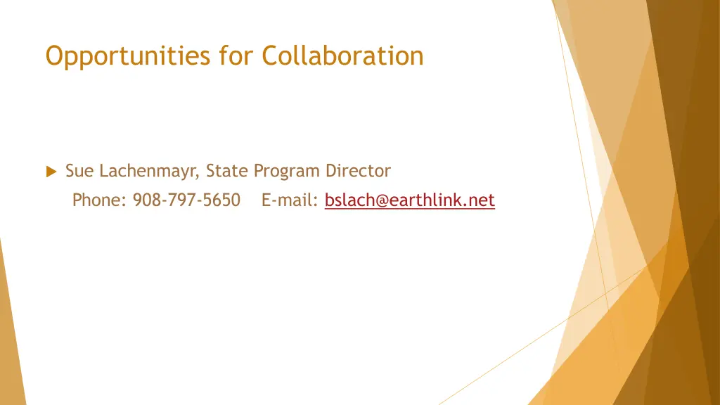 opportunities for collaboration
