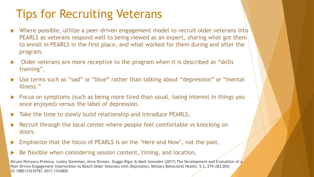 tips for recruiting veterans