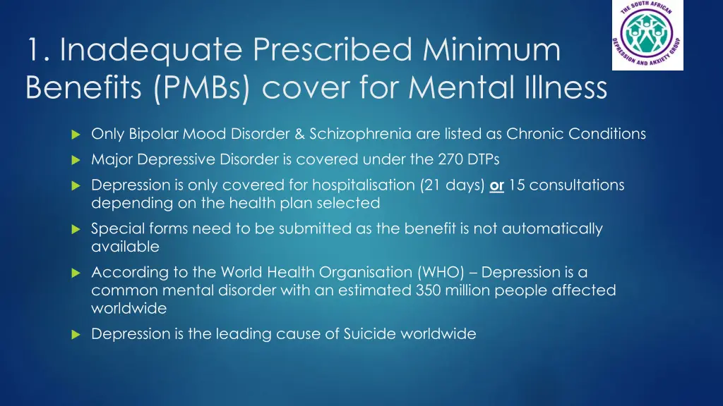 1 inadequate prescribed minimum benefits pmbs 1