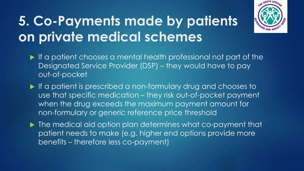 5 co payments made by patients on private medical 1