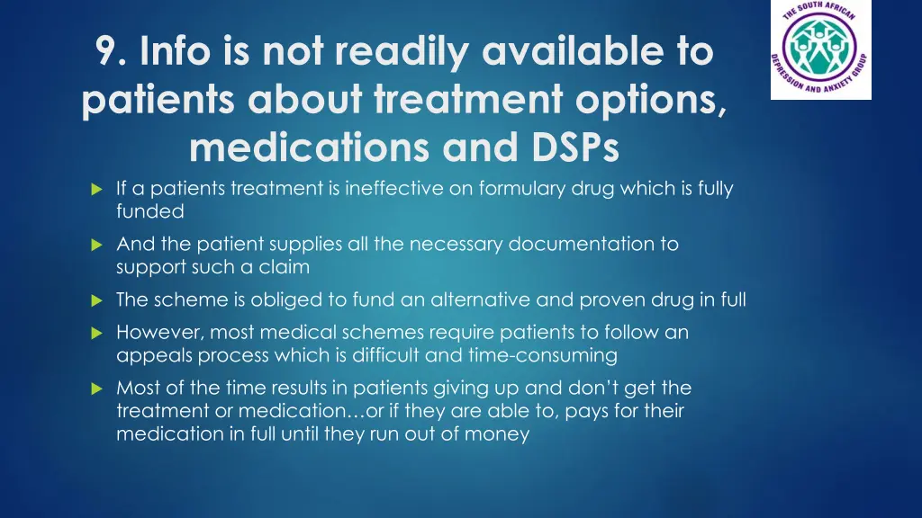 9 info is not readily available to patients about 1