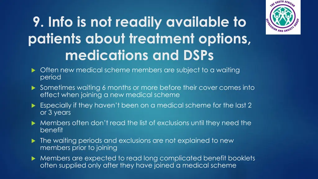 9 info is not readily available to patients about 2