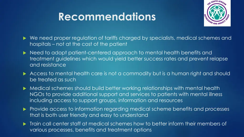 recommendations 1