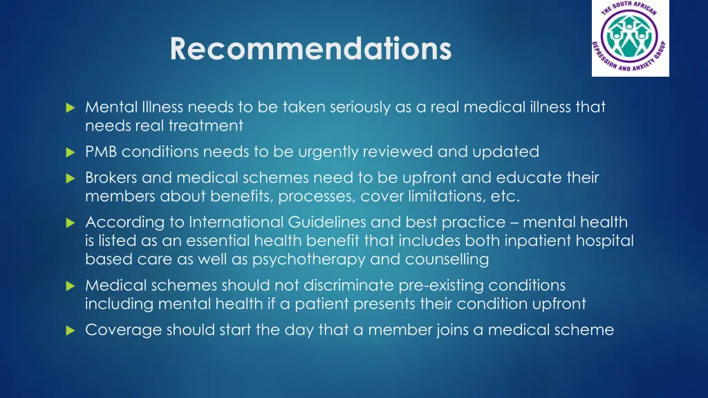 recommendations
