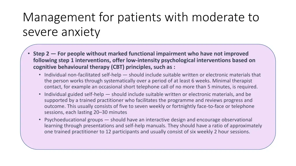 management for patients with moderate to severe 1