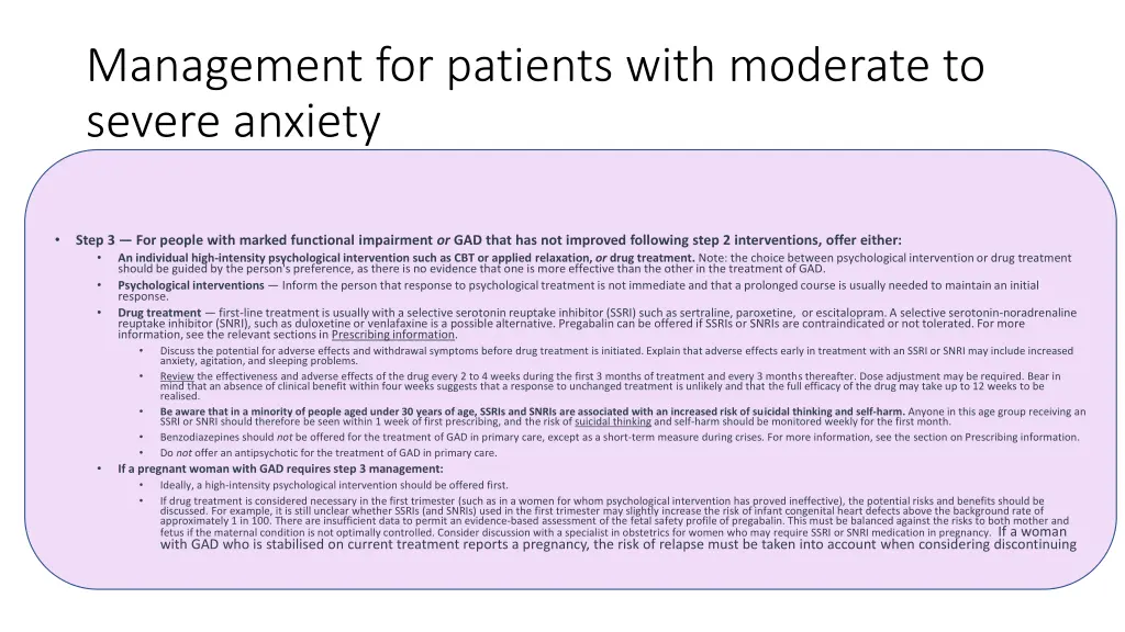 management for patients with moderate to severe 2