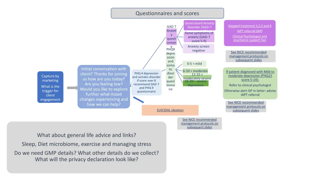 questionnaires and scores