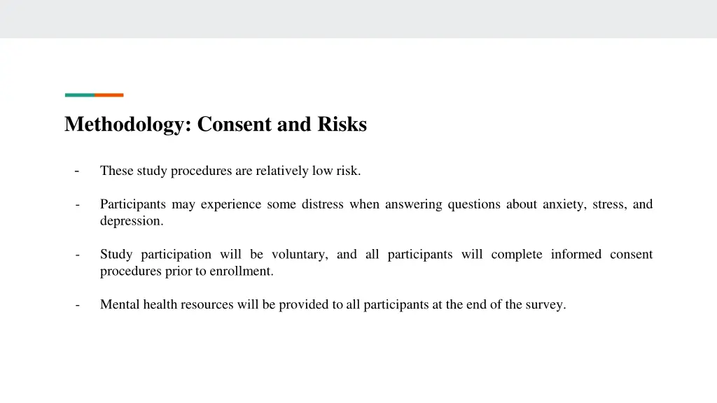 methodology consent and risks