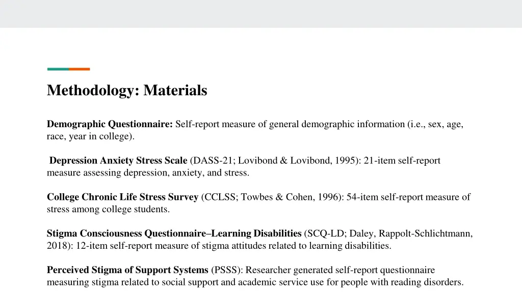methodology materials