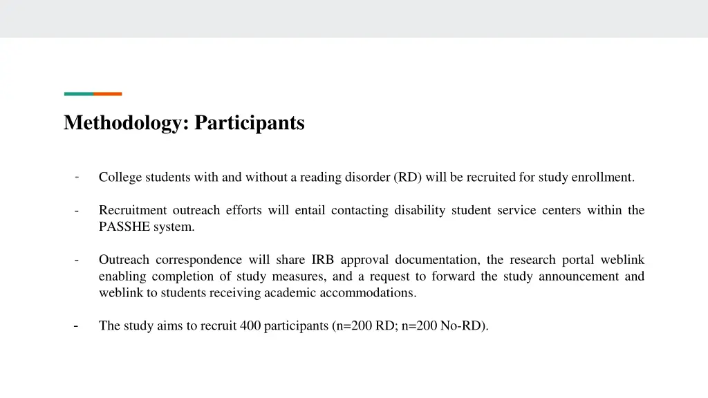 methodology participants