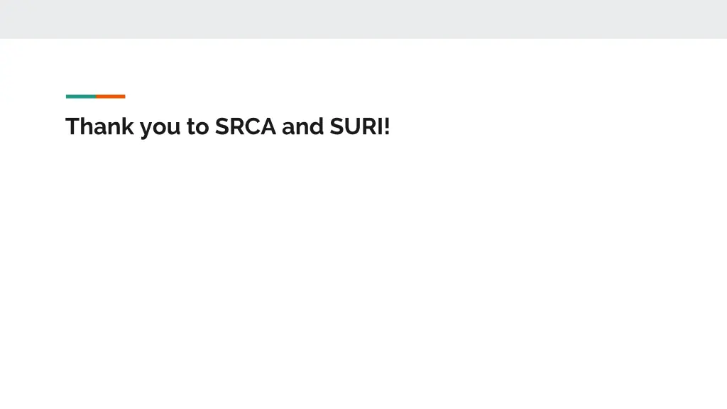 thank you to srca and suri