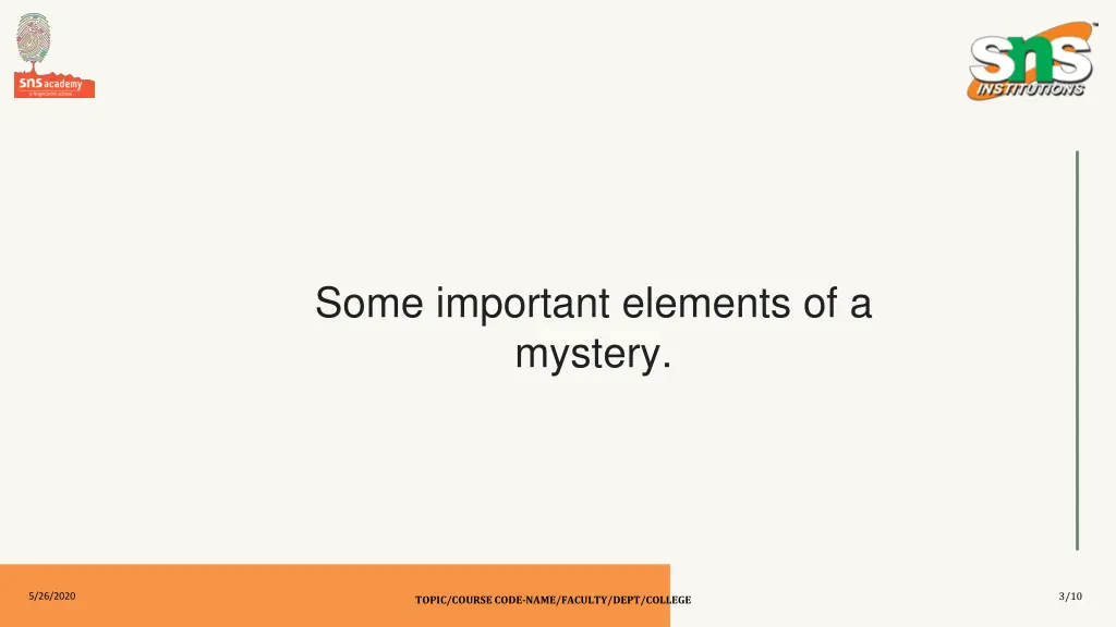 some important elements of a mystery
