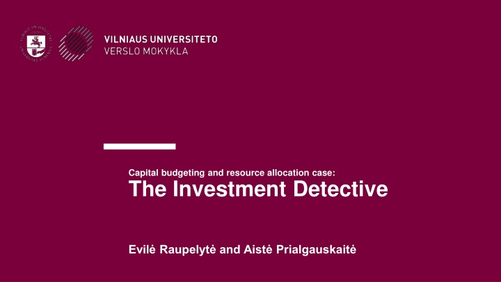 capital budgeting and resource allocation case