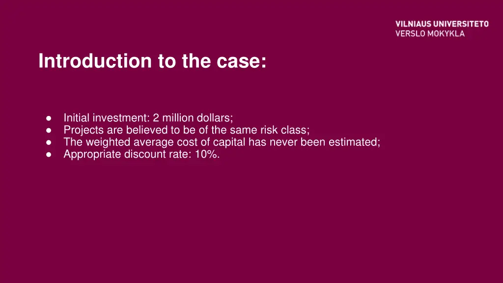 introduction to the case 1