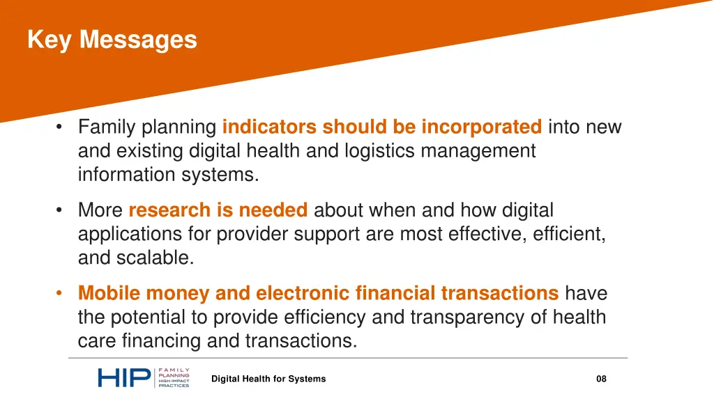 key messages