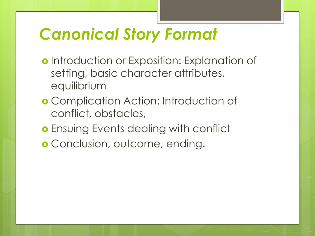 canonical story format