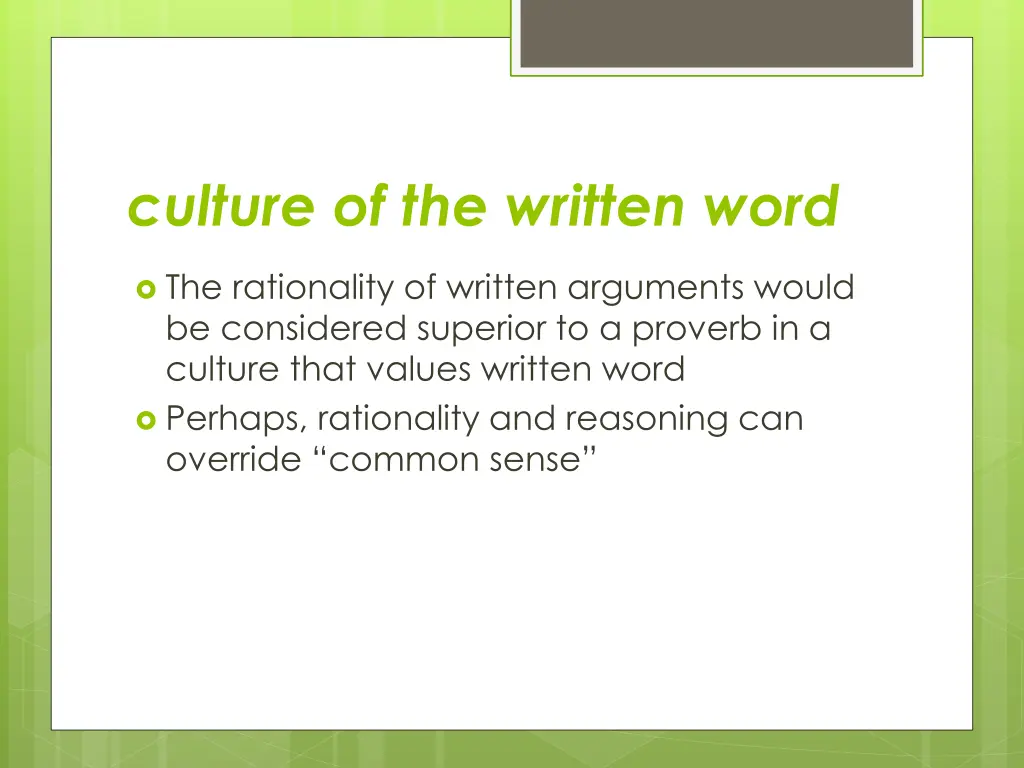 culture of the written word