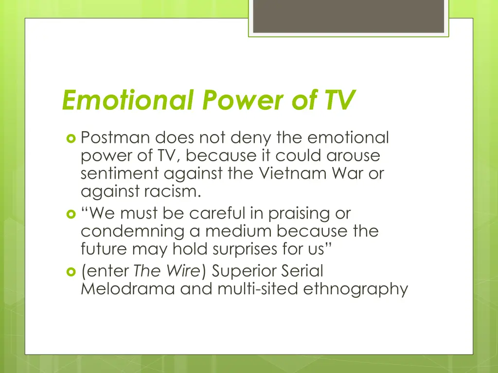 emotional power of tv