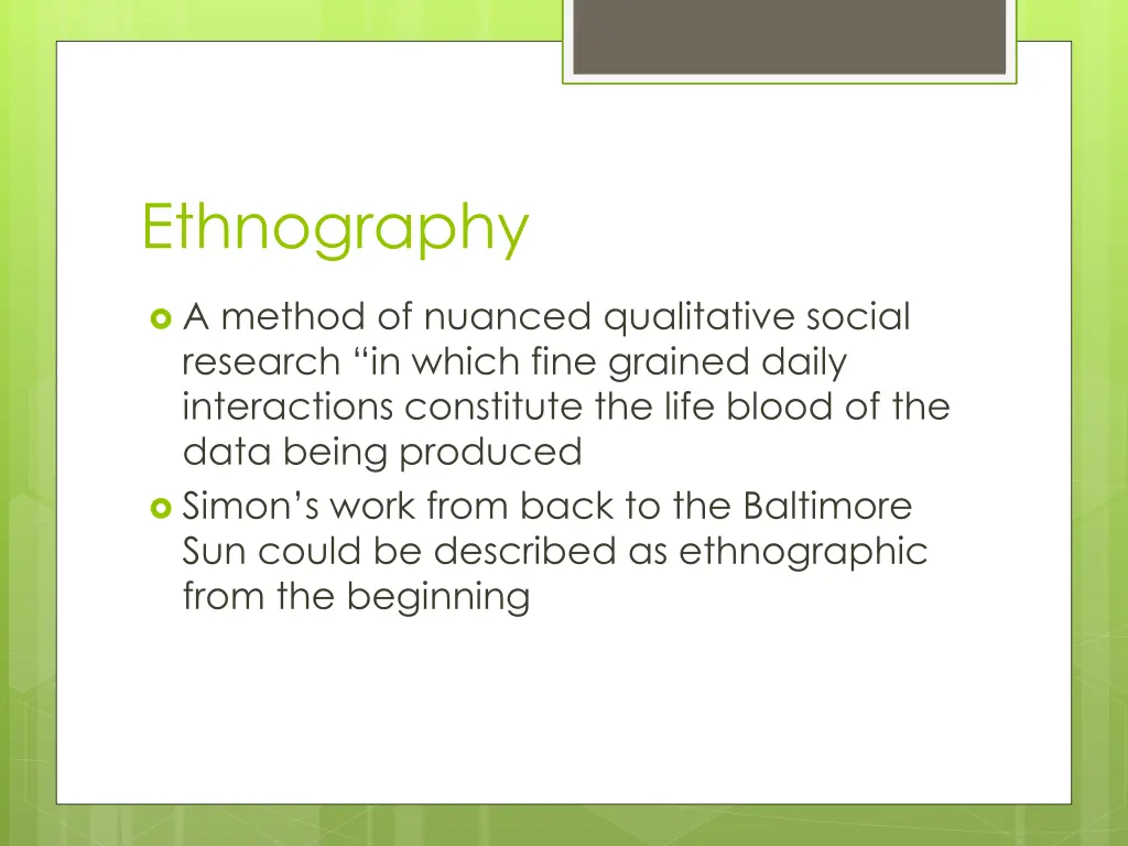 ethnography