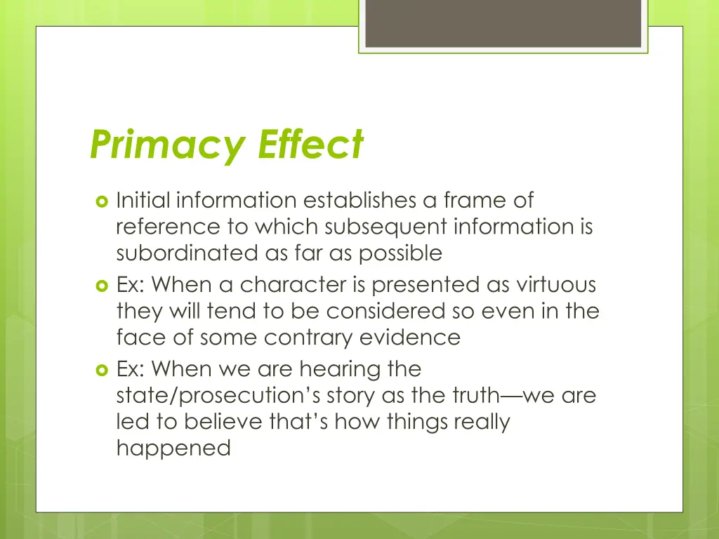 primacy effect