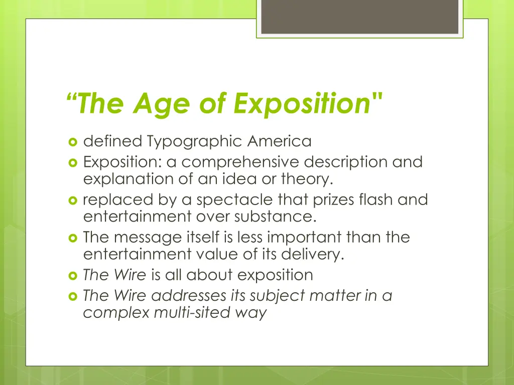 the age of exposition