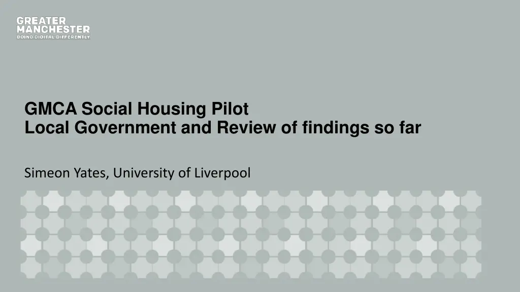 gmca social housing pilot local government