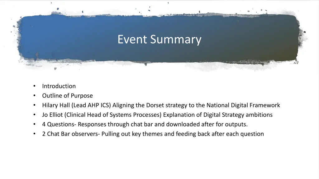 event summary
